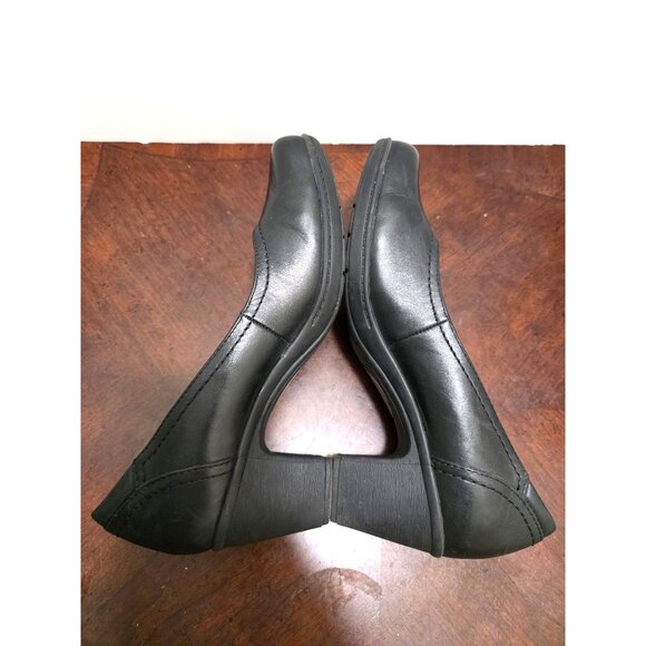 Earth Origins Women's Black Leather Block-Heel Comfort Shoes Size 9M - Picture 5 of 12